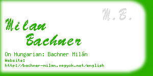 milan bachner business card